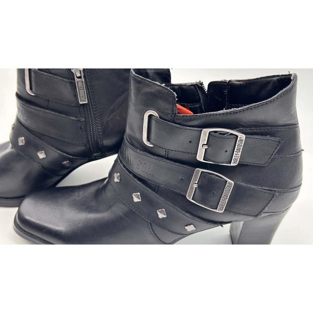 Harley-Davidson Womens Bridgit Shootie Black 4-Inch Boots Inside Zipper size 9.5 - Picture 8 of 13